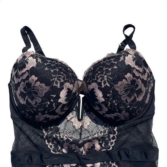 Auden lingerie bodysuit sexy lace thong corset rose gold black large - Picture 4 of 6